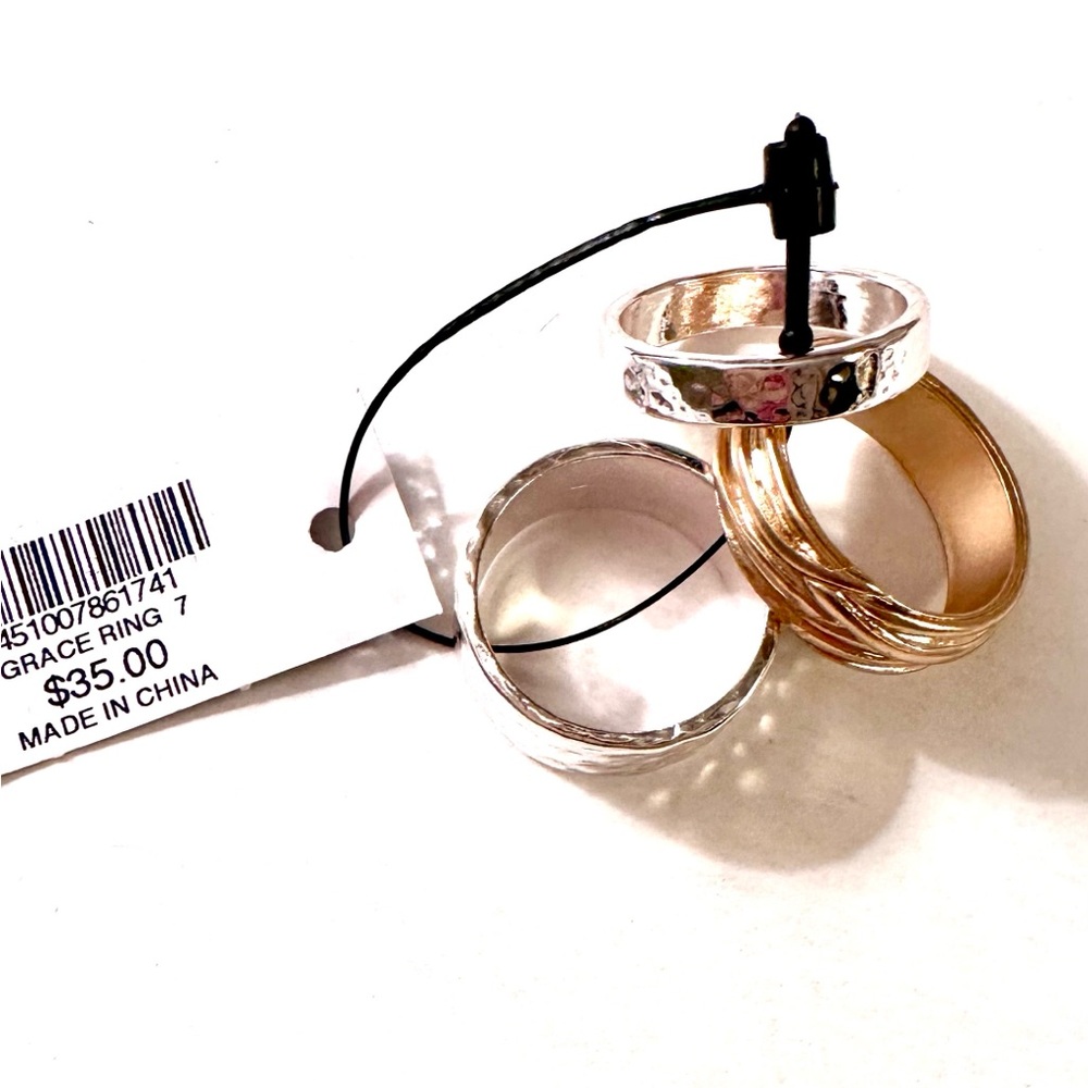 Chico's Mixed Metal Stackable Rings - Gold & Silver - Picture 8 of 11